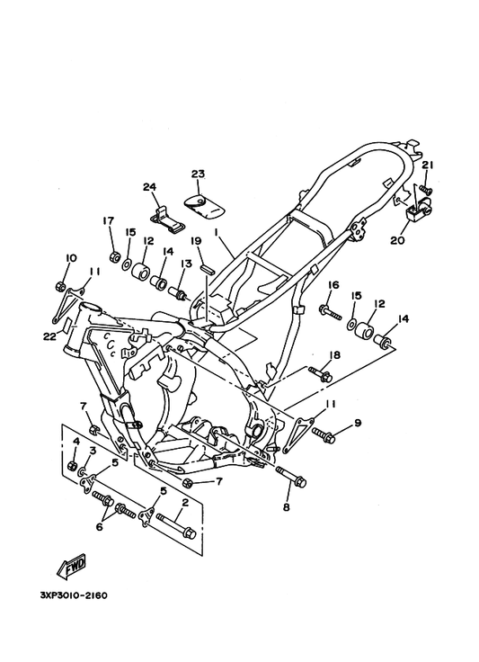Yamaha 1KH-82131-00 バンド,バツテリ — shown on the フレーム parts diagram
