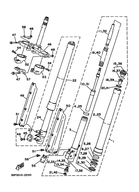 Yamaha 3XJ-23167-L0 . Holder, Axle — shown on the フロントフオーク parts diagram