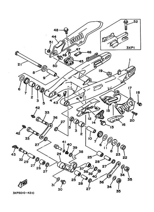 Yamaha 93399-99935 Bearing — shown on the リヤアーム parts diagram
