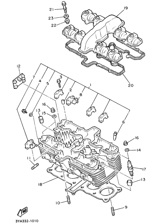 Yamaha 90105-06305 . Bolt, Flange — shown on the シリンダヘッド parts diagram
