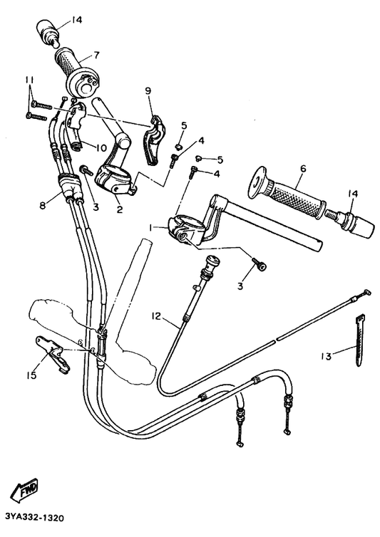 Yamaha 31A-26241-00 Grip — shown on the ステアリングハンドル・ケーブル parts diagram