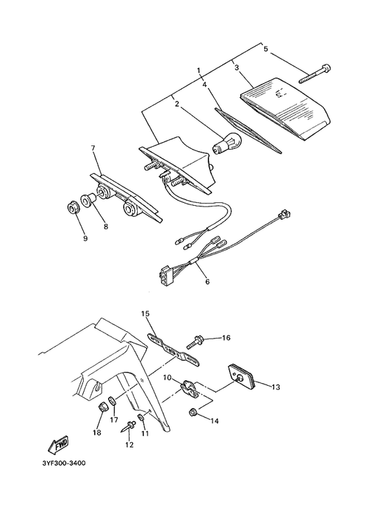 Yamaha 53V-84721-40 . Lens, Taillight — shown on the Taillight parts diagram