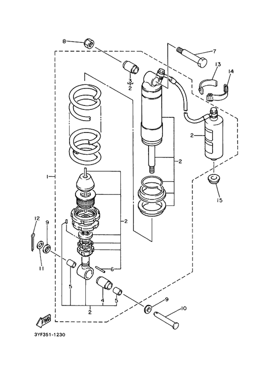 Yamaha 90101-12742 Bolt — shown on the Rear Suspension parts diagram