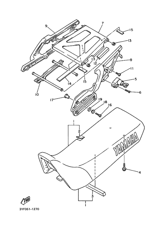 Yamaha 90480-09481 Grommet — shown on the Seat parts diagram
