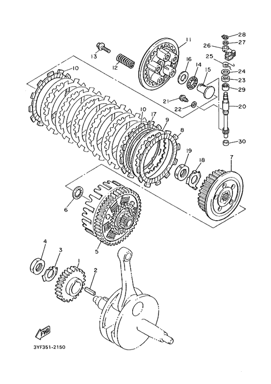 Yamaha 4PT-16371-00 Boss, Clutch — shown on the Clutch parts diagram