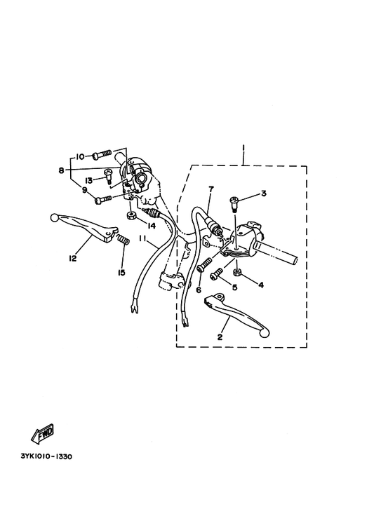 Yamaha 3RY-83922-01 レバー 2 — shown on the ハンドルスイツチ. レバー parts diagram