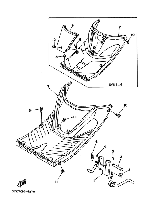 Yamaha 3YJ-27111-01 スタンド,メイン — shown on the スタンド. フートレスト parts diagram