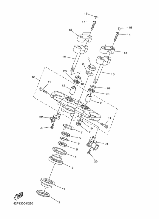 Yamaha 4H7-23441-01-P6 Holder, Handle Upper — shown on the Steering parts diagram
