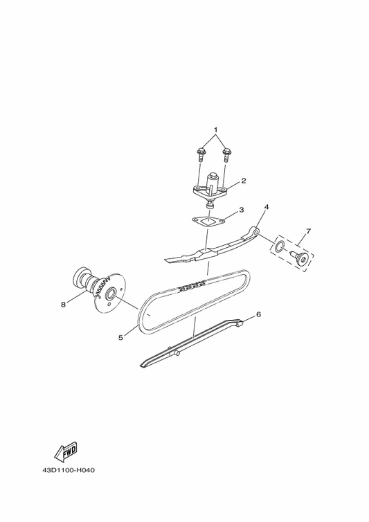 Yamaha 43D-E22C0-00 Bolt Set — shown on the Camshaft & Chain parts diagram
