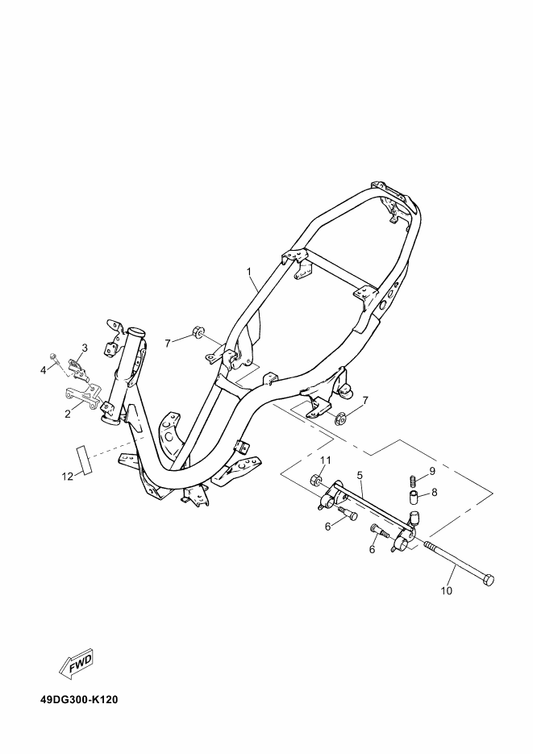 Yamaha 5RW-F1110-20-33 Frame Comp. — shown on the Frame parts diagram