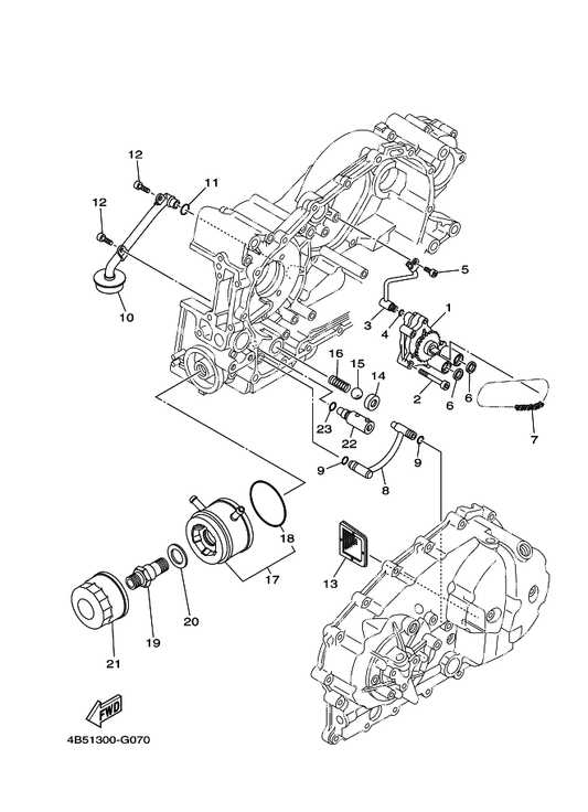 Yamaha 5GJ-13161-00 Pipe, Delivery 1 — shown on the Oil Pump parts diagram