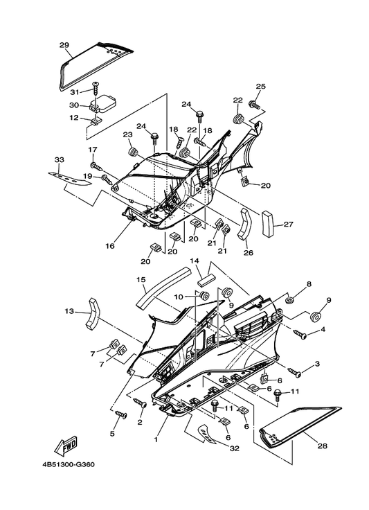 Yamaha 4B5-28267-00 Damper 5 — shown on the Stand & Footrest 2 parts diagram