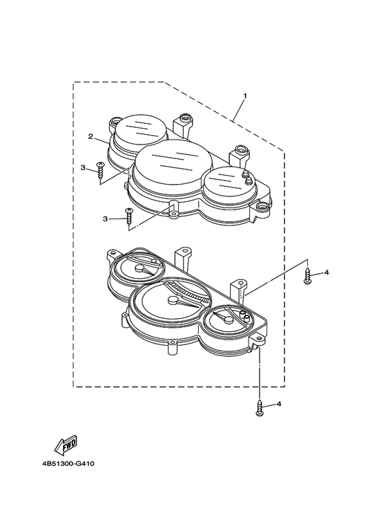 Yamaha 4B5-83500-41 Meter Assy (Mph) — shown on the Meter parts diagram