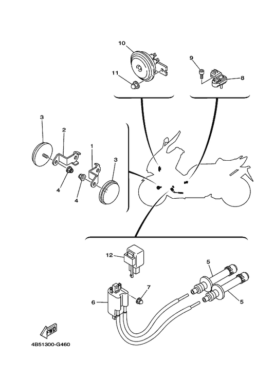 Yamaha 4B5-82320-00 Ignition Coil Assy — shown on the Electrical 2 parts diagram