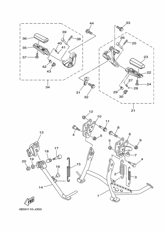 Yamaha 90506-20027 Spring, Tension — shown on the Stand & Footrest parts diagram