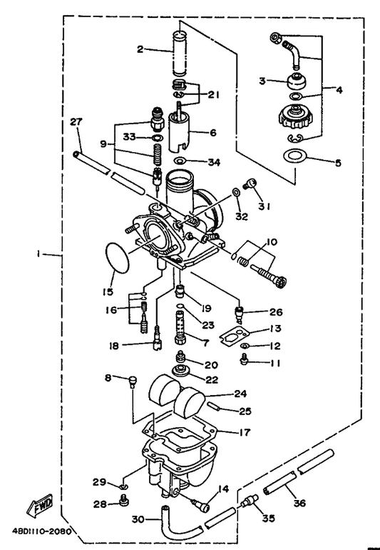 Yamaha 93220-09001 . O-Ring — shown on the Carburetor parts diagram
