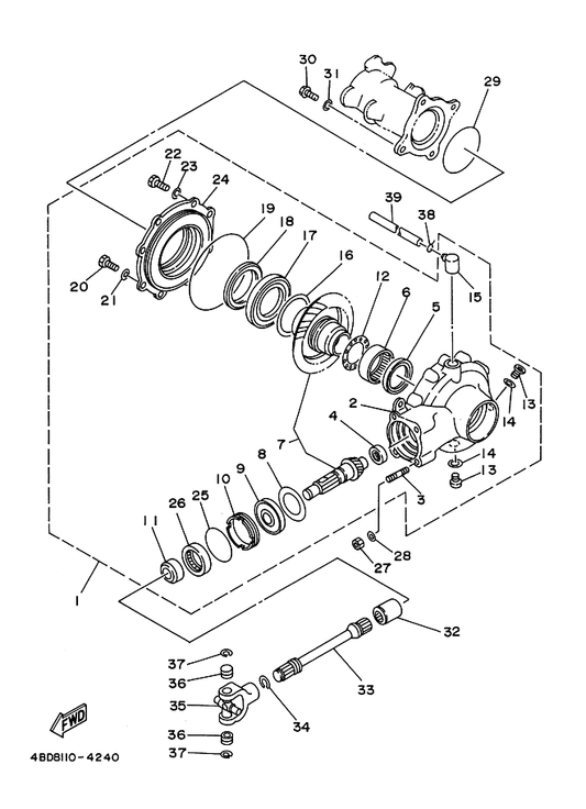 Yamaha 93306-30560 . Bearing — shown on the Drive Shaft parts diagram