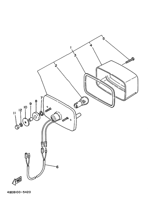 Yamaha 21V-84721-00 . Lens, Taillight — shown on the Taillight parts diagram
