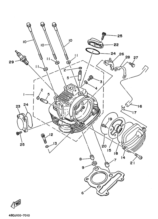 Yamaha 90201-086M0 Washer, Plate — shown on the Cylinder Head parts diagram