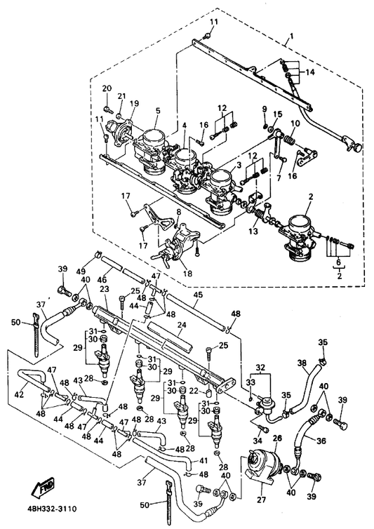 Yamaha 90467-07138 Clip — shown on the Intake 2 parts diagram