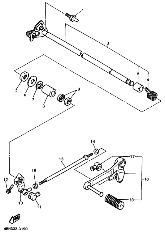 Yamaha 90560-12191 Spacer — shown on the Shift Shaft parts diagram
