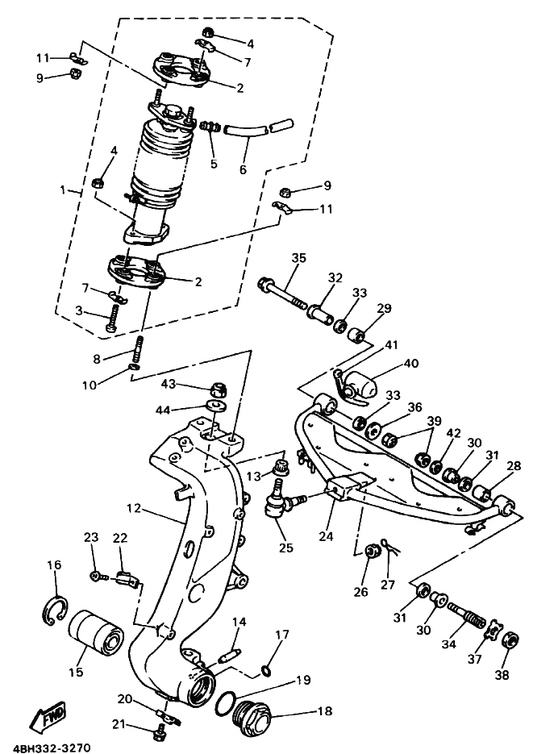Yamaha 95617-08100 Nut, U — shown on the Steering parts diagram