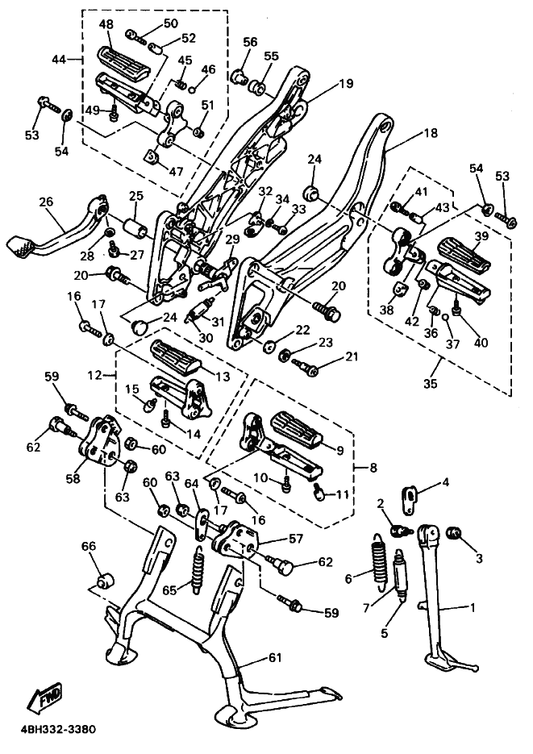 Yamaha 1TX-27351-00 Guide, Side Stand — shown on the Stand & Footrest parts diagram