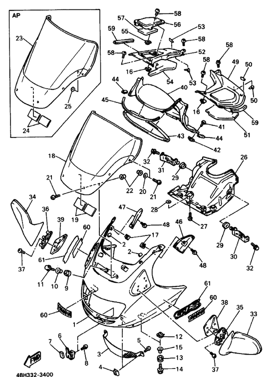 Yamaha 4U5-2176E-00 . Plate — shown on the Cowling 1 parts diagram