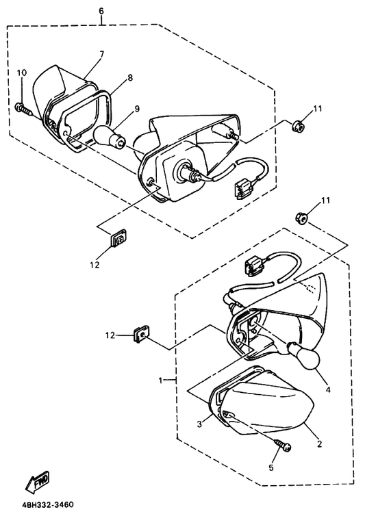 Yamaha 90183-04056 Nut, Spring — shown on the Flasher Light parts diagram