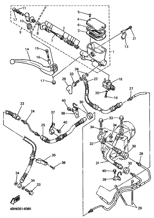 Yamaha 4BH-25815-00 . Seal, Piston — shown on the Front Master Cylinder 2 parts diagram