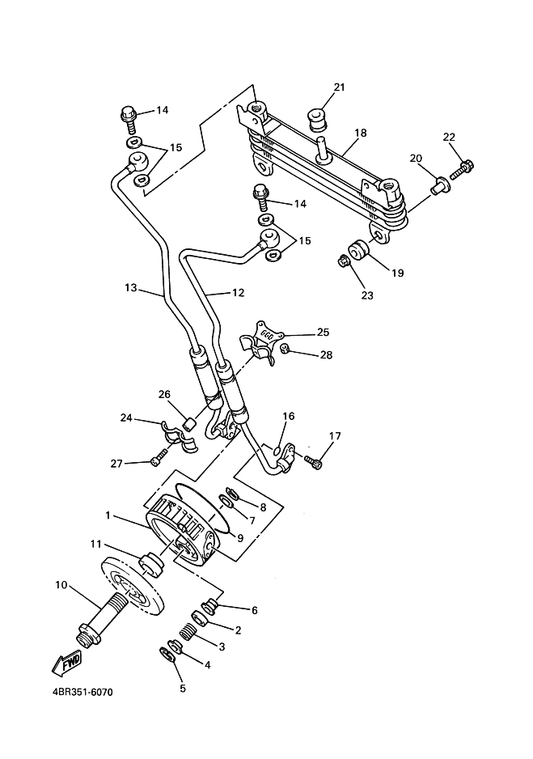 Yamaha 4KM-13479-00 Seat, Valve — shown on the Oil Cooler parts diagram
