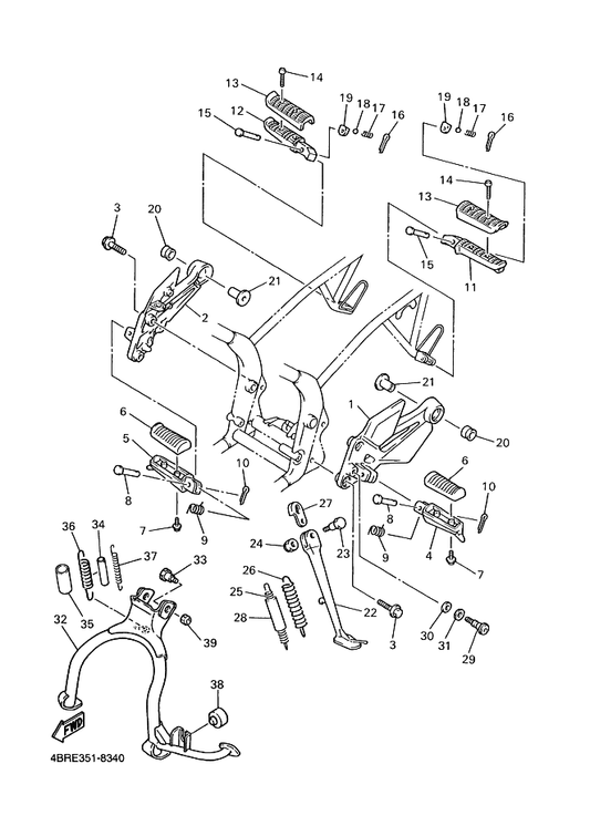 Yamaha 90240-08141 Pin, Clevis — shown on the Stand & Footrest parts diagram