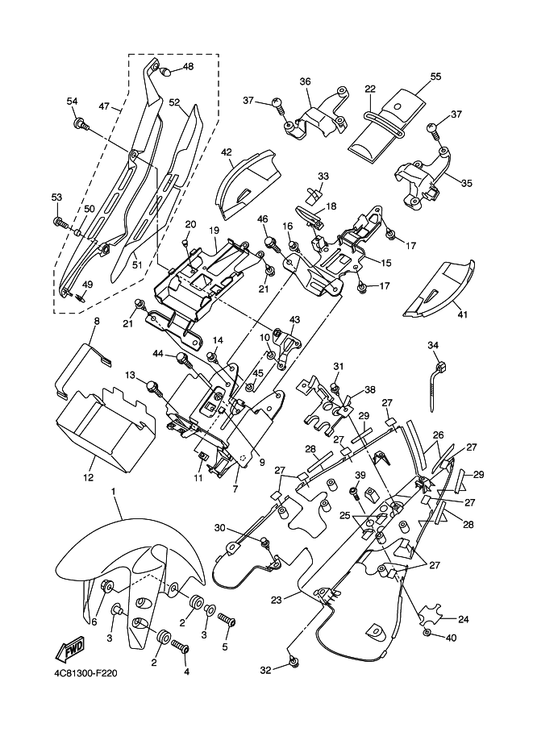Yamaha 5VY-21732-00 . Seal 1 — shown on the Fender parts diagram