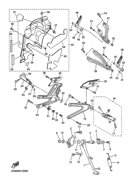 Yamaha 5VY-27311-01 Stand, Side — shown on the Stand & Footrest parts diagram