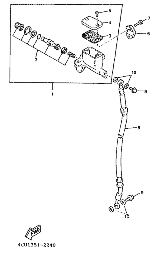 Yamaha 3YR-25854-00 . Diaphragm, Reservoir — shown on the M. Cylinder For Disk Brake parts diagram