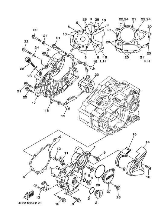 Yamaha 5XT-15113-00 Plate — shown on the Crankcase Cover 1 parts diagram