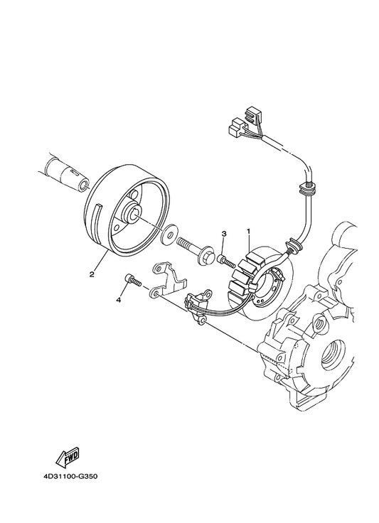 Yamaha 5XT-81450-01 Rotor Assy — shown on the Generator parts diagram