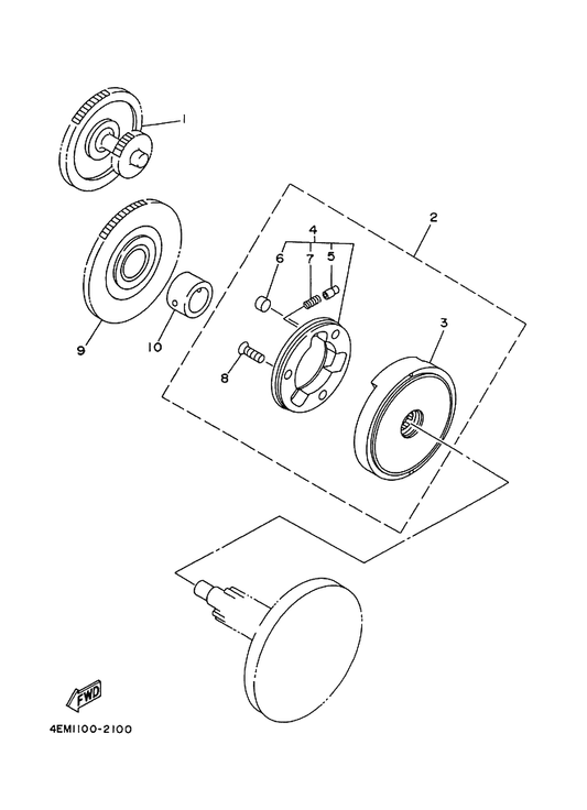 Yamaha 22M-15570-10 Starter Clutch Assy — shown on the Starter Clutch parts diagram