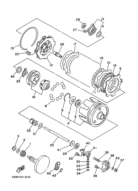 Yamaha 90179-12659 Nut — shown on the Clutch parts diagram