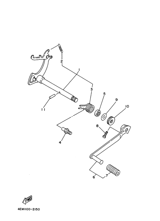 Yamaha 278-18127-01 Stopper, Screw — shown on the Shift Shaft parts diagram