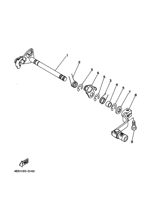 Yamaha 4ES-18101-00 Shift Shaft Assy — shown on the Shift Shaft parts diagram
