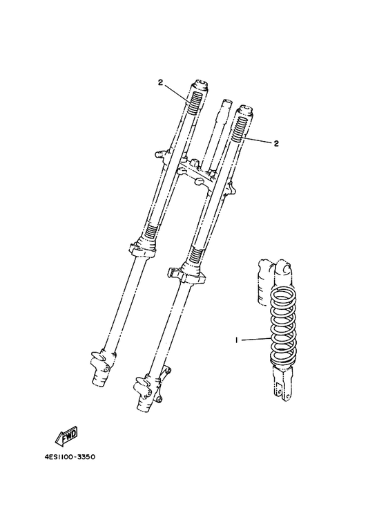 Yamaha 4ES-22212-M0 Spring (K=43N/Mm) — shown on the Alternate For Chassis parts diagram