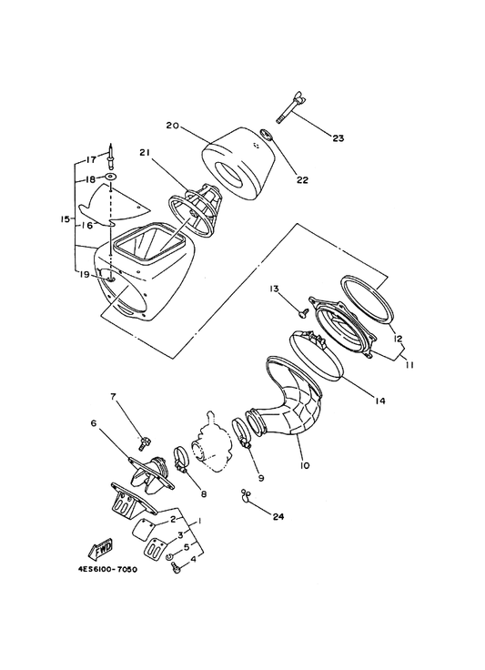 Yamaha 4ES-13610-00 Reed Valve Assy — shown on the Intake parts diagram