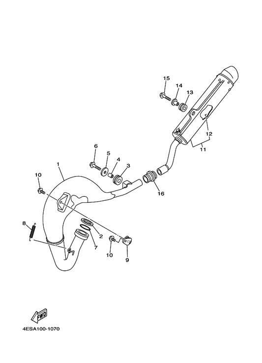 Yamaha 93210-371A9 O-Ring — shown on the Exhaust parts diagram