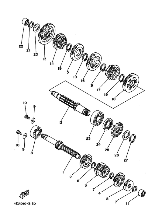 Yamaha 93440-16089 Circlip — shown on the トランスミツシヨン parts diagram