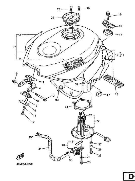 Yamaha 4FM-2414G-00 Seal — shown on the Fuel Tank parts diagram