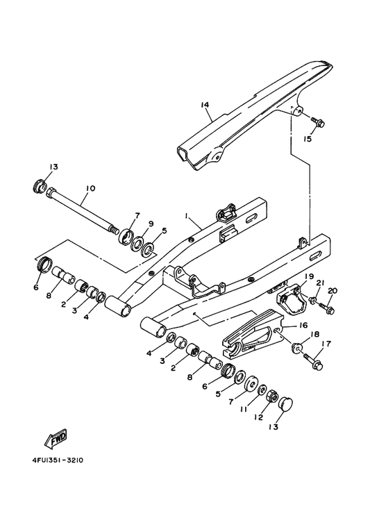 Yamaha 90387-083Y8 Collar — shown on the Rear Arm parts diagram