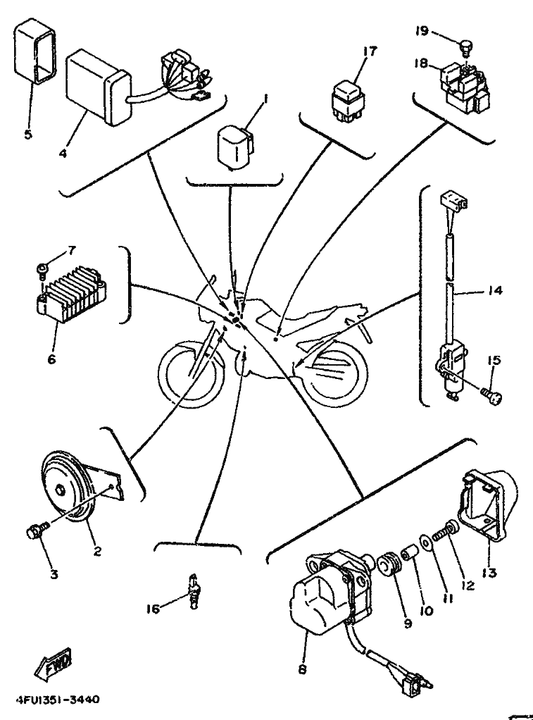 Yamaha 4FU-83591-00 Thermo Unit — shown on the Electrical 2 parts diagram