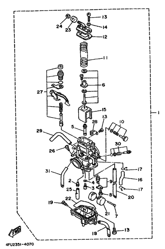 Yamaha 137-14143-54-A1 . Jet, Main — shown on the Carburetor parts diagram