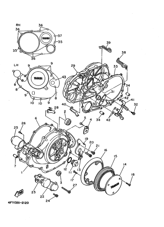 Yamaha 3EG-15462-00 Gasket, Crankcase Cover 3 — shown on the Crankcase Cover 1 parts diagram